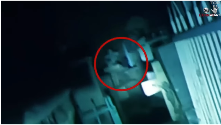 While exploring a cemetery at night, a shadowy figure is caught on camera looking back at the explorers.