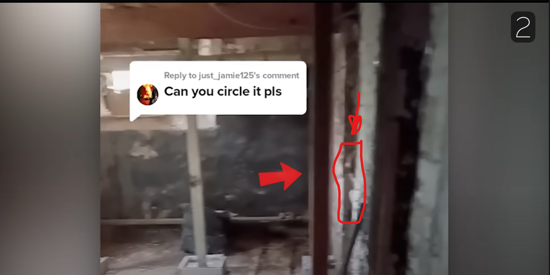 While investigating an abandon building, an apparition of a child is caught on camera peeking out the doorway.