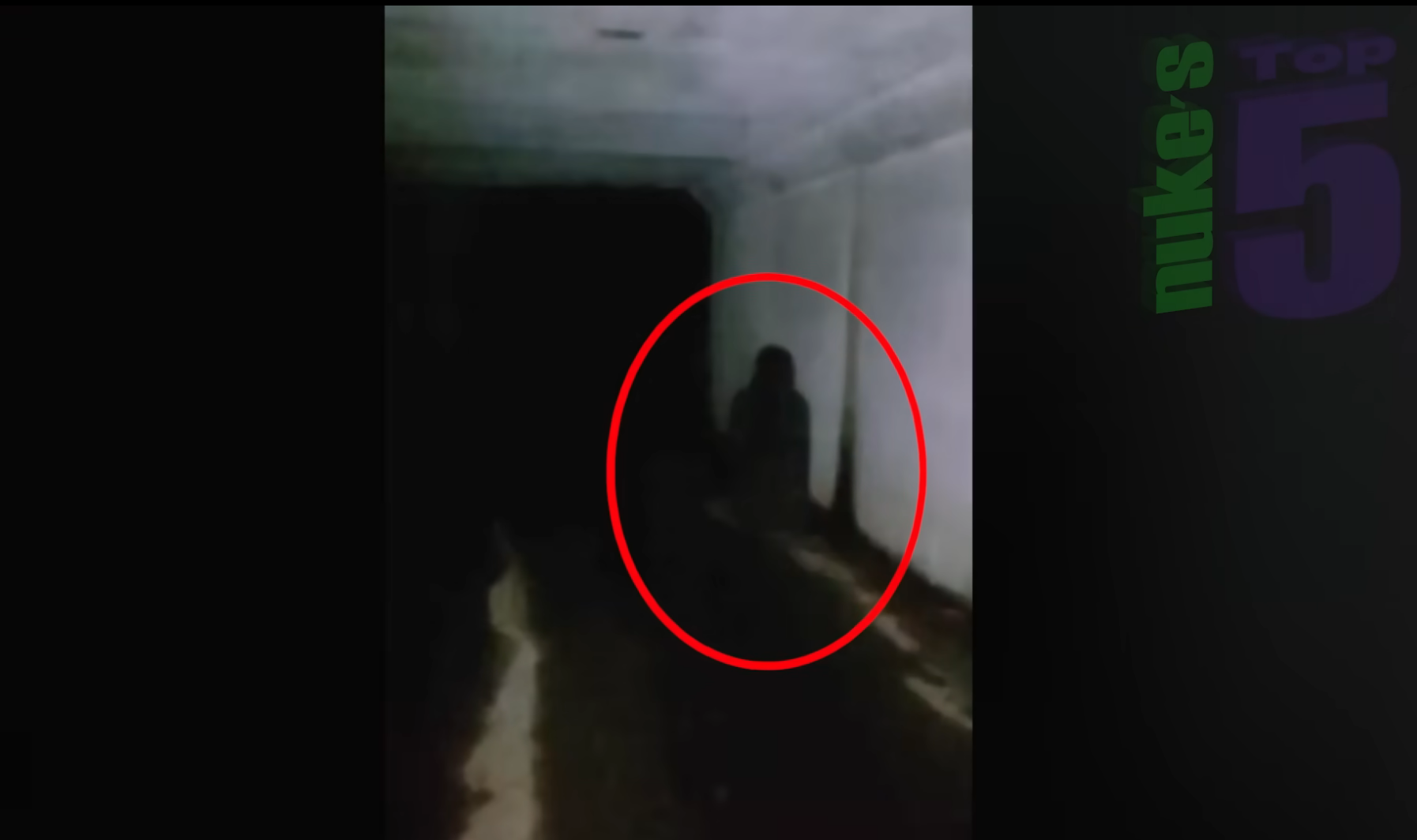 Nuke's Top video snippets shows a shadowy figure recorded by an explorer in a tunnel.