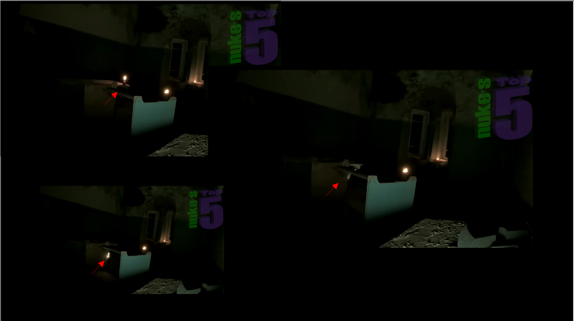 This scene was recorded by TOPPI Russian investigators. The candles were lit, and a static camera was recording when the light of the candle quickly moves from the top to the bottom of the table.