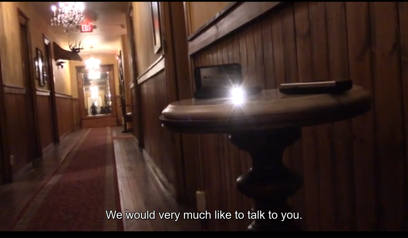 Our minilight session interaction with an entity which was answering our questions by turning the light on and off.