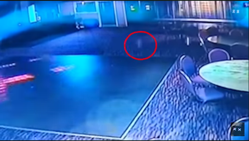 Recorded on CCTV, what appears to be a little apparition of a kid walking around in the dance floor.