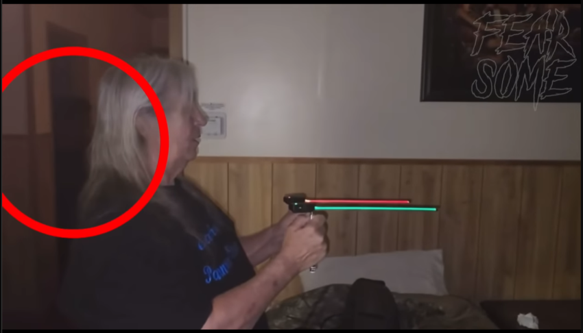 While investigating, a shadowy figure appears in the background, which turned off the lights in the room.